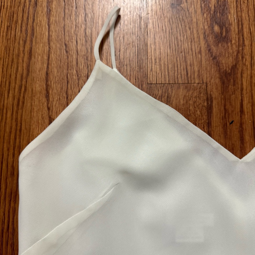 Jenny Yoo V neck strappy camisole top in white size 4 - Picture 6 of 13